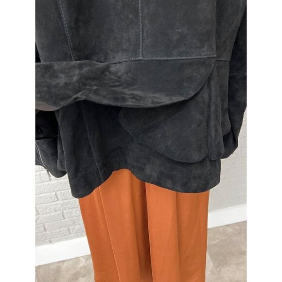 Isaac Mizrahi Women Black Leather Overlay Peplum Jacket Size 22W - Picture 6 of 11